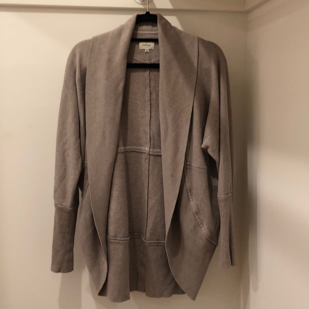 Beige Wilfred Cardigan from Aritzia